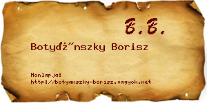 Botyánszky Borisz névjegykártya